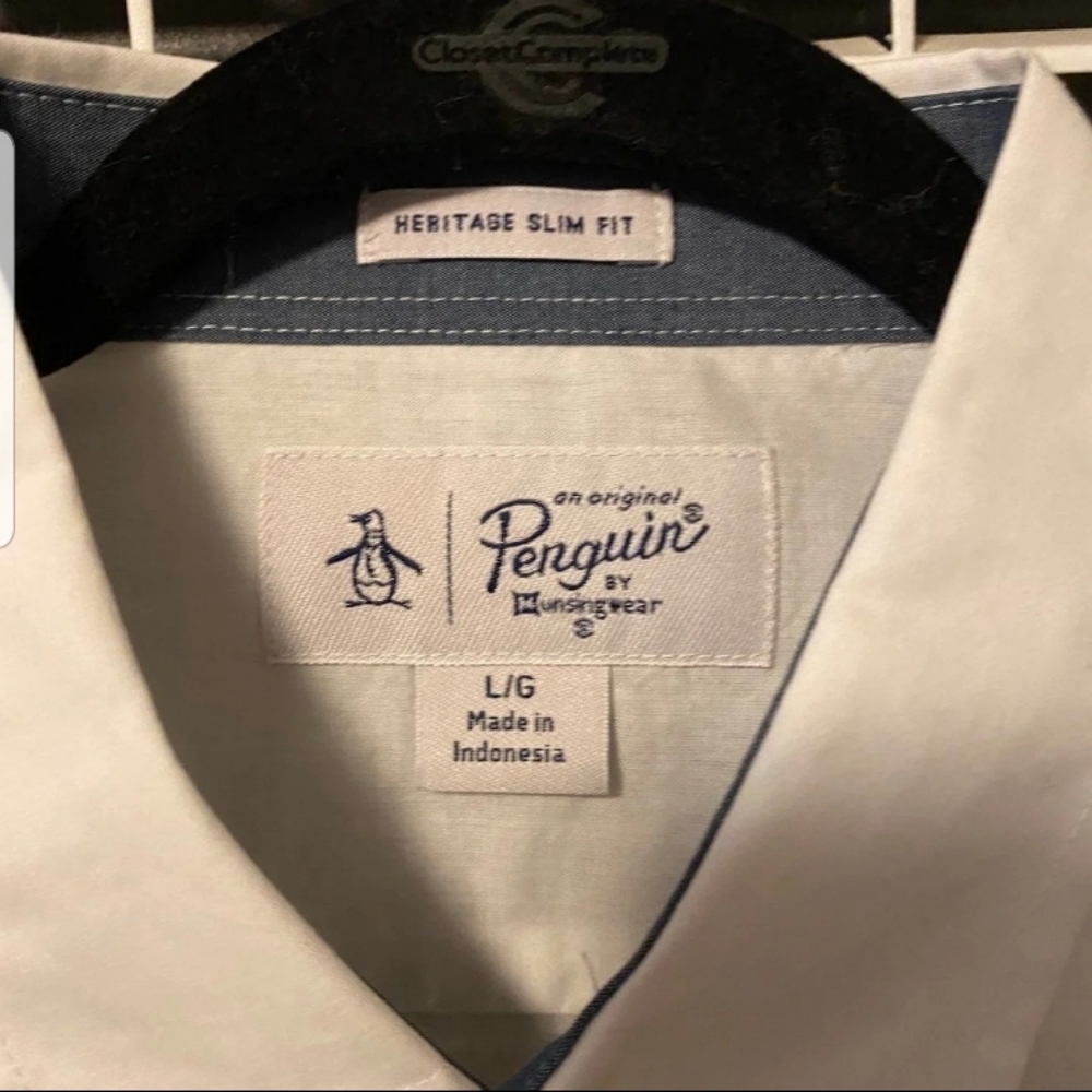 NWT Original Penguin Striped Button Down - Large - Picture 3 of 4